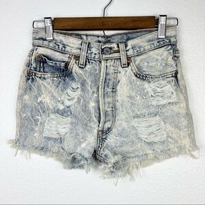 LEVI’S Vintage Acid Washed 501XX Cut-off Shorts, Distressed, Vintage Size 28